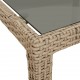 Sonata H Градинска маса бежова 250x100x75 см закалено стъкло и полиратан