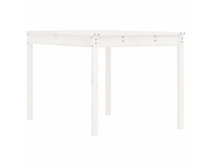 Sonata H Градинска маса бяла 121x82,5x76 см борово дърво масив