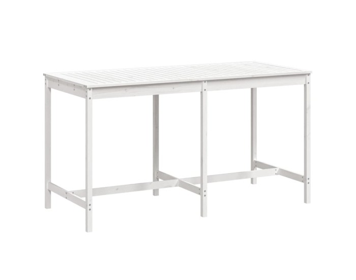 Sonata Masă de grădină, alb, 203,5x90x110 cm, lemn masiv de pin