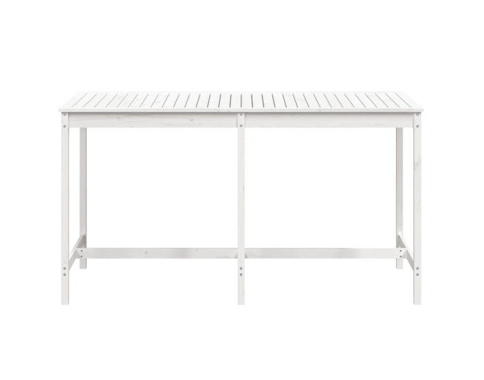 Sonata Masă de grădină, alb, 203,5x90x110 cm, lemn masiv de pin
