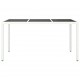 Sonata H Градинска маса 150x90x75 см закалено стъкло и полиратан бяла