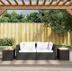 Sonata H Градински масички 2 бр черни 55x34x37 см полиратан дърво масив