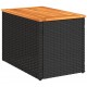 Sonata H Градински масички 2 бр черни 55x34x37 см полиратан дърво масив