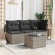 Sonata H Градинска маса със стъклен плот сива 55x55x37 см полиратан