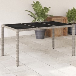 Sonata H Градинска маса стъклен плот светлосива 150x90x75 см полиратан - Mese de grădină