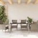 Sonata H Градинска маса стъклен плот светлосива 150x90x75 см полиратан