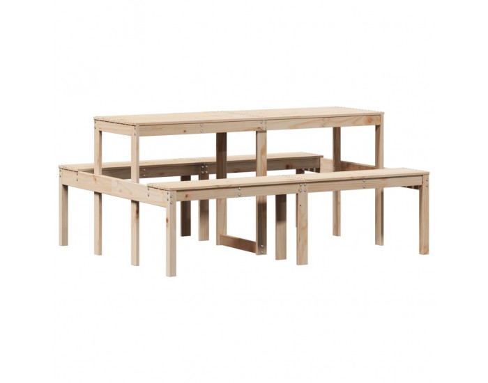 Sonata H Маса за пикник 160x134x75 см борово дърво масив