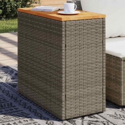 Sonata H Градинска маса с дървен плот сива 58x27,5x55 см полиратан - Mese de grădină