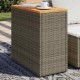 Sonata H Градинска маса с дървен плот сива 58x27,5x55 см полиратан