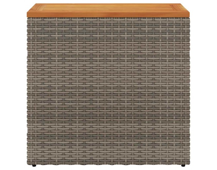 Sonata H Градинска маса с дървен плот сива 58x27,5x55 см полиратан