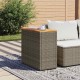 Sonata H Градинска маса с дървен плот сива 58x27,5x55 см полиратан