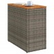 Sonata H Градинска маса с дървен плот сива 58x27,5x55 см полиратан