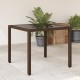 Sonata H Градинска маса със стъклен плот кафява 90x90x75 см полиратан