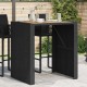 Sonata H Градинска бар маса с плот акация черно 105x80x110 см полиратан