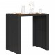 Sonata Masă bar grădină blat lemn acacia negru 105x80x110 cm poliratan
