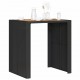 Sonata H Градинска бар маса с плот акация черно 105x80x110 см полиратан