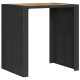 Sonata Masă bar grădină blat lemn acacia negru 105x80x110 cm poliratan