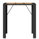 Sonata Masă bar grădină blat lemn acacia negru 105x80x110 cm poliratan