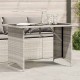 Sonata H Градинска маса стъклен плот светлосива 110x68x70 см полиратан