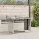Sonata H Градинска маса стъклен плот светлосива 110x68x70 см полиратан