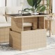 Sonata H Градинска маса със стъклен плот бежов 100x55x73 см полиратан