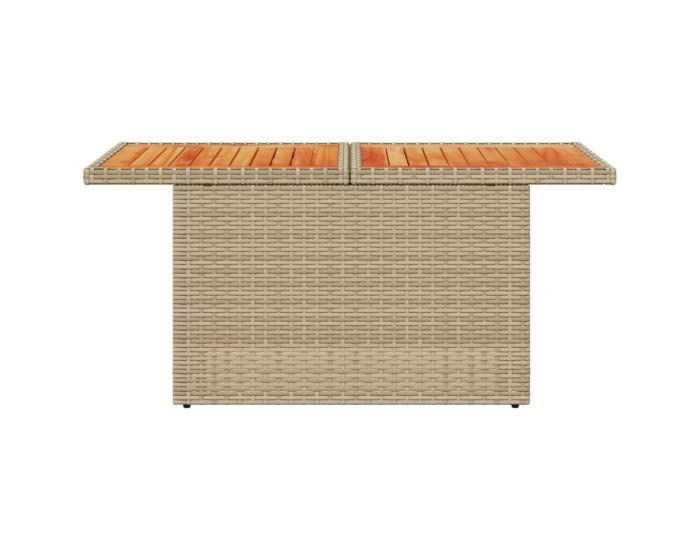 Sonata Masă de grădină, bej, 100x55x73 cm, poliratan și lemn de acacia