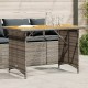 Sonata H Градинска маса с дървен плот сива 110x68x70 см полиратан