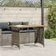 Sonata H Градинска маса с дървен плот сива 110x68x70 см полиратан