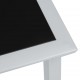 310541 Sonata H Garden Table Black and Silver 41x41x45 cm Steel and Glass