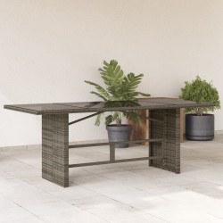 Sonata H Градинска маса със стъклен плот черен 190x80x75 см полиратан - Mese de grădină