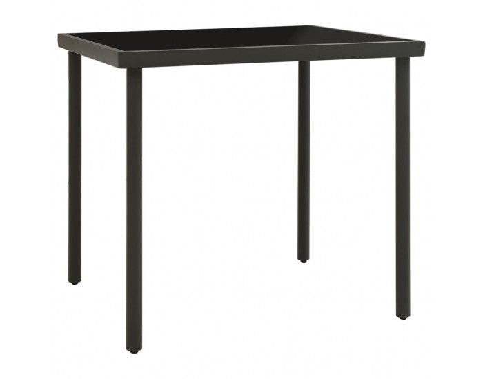 Sonata H Градинска трапезна маса, антрацит 80x80x72 cм стъкло и стомана