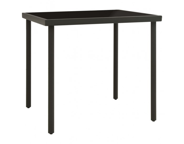 Sonata H Градинска трапезна маса, антрацит 80x80x72 cм стъкло и стомана
