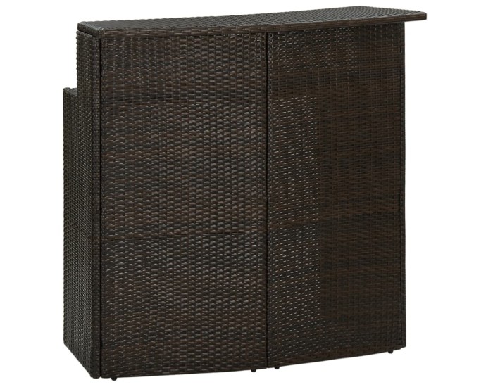 Sonata Masă de bar de grădină, maro, 120x55x110 cm, poliratan