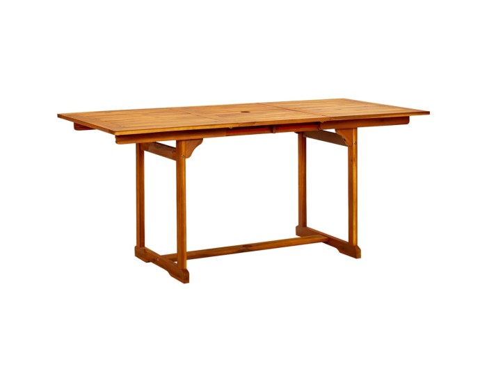Sonata Masă de grădină, (120-170)x80x75 cm, lemn masiv de acacia