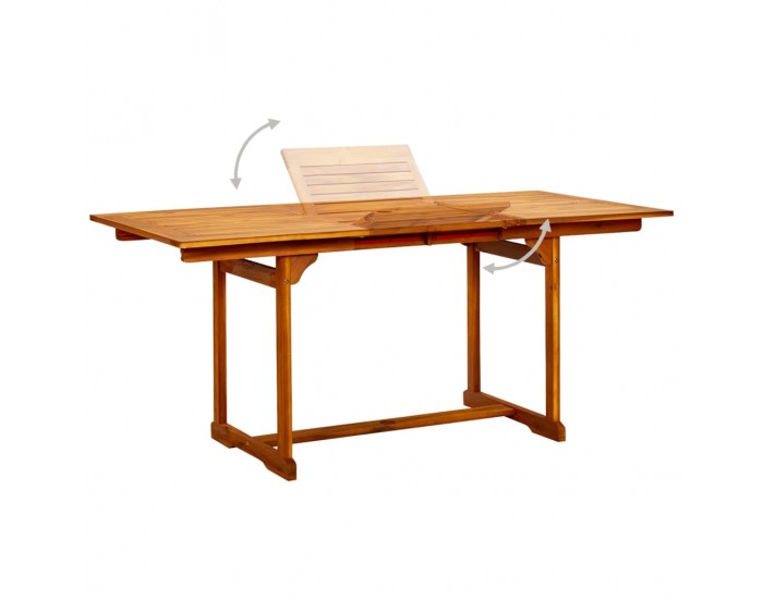 Sonata H Градинска трапезна маса, (120-170)x80x75 cм, акация масив