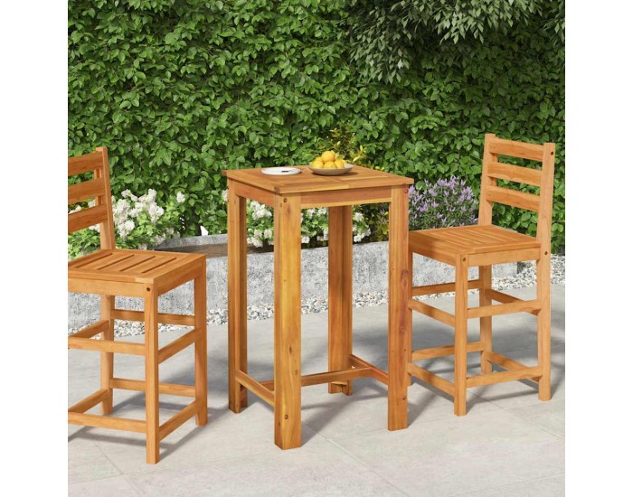 Sonata H Градинска бар маса 60x60x105 см масивна акация