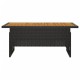 Sonata Masă de grădină negru 100x50x43/63 cm lemn acacia și poliratan