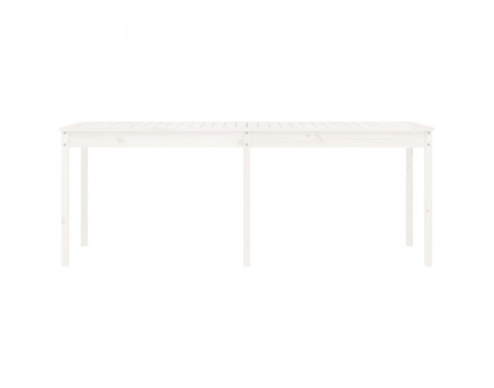 Sonata H Градинска маса, бяла 203,5x100x76 см, борово дърво масив