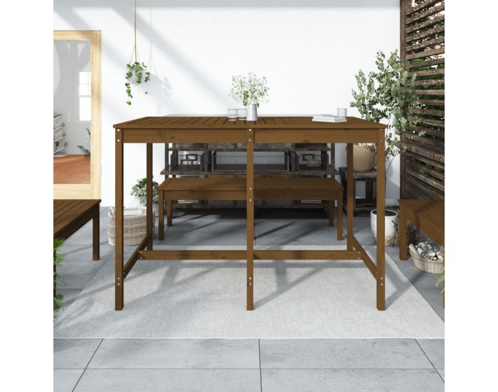 Sonata H Градинска маса меденокафява 159,5x82,5x110см борово дърво масив