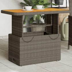 Sonata H Градинска маса, сива, 90x55x71 см, полиратан и акациево дърво - Mese de grădină