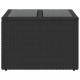 Sonata H Градинска маса със стъклен плот черен 55x55x37 см полиратан