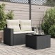 Sonata H Градинска маса със стъклен плот черен 55x55x37 см полиратан