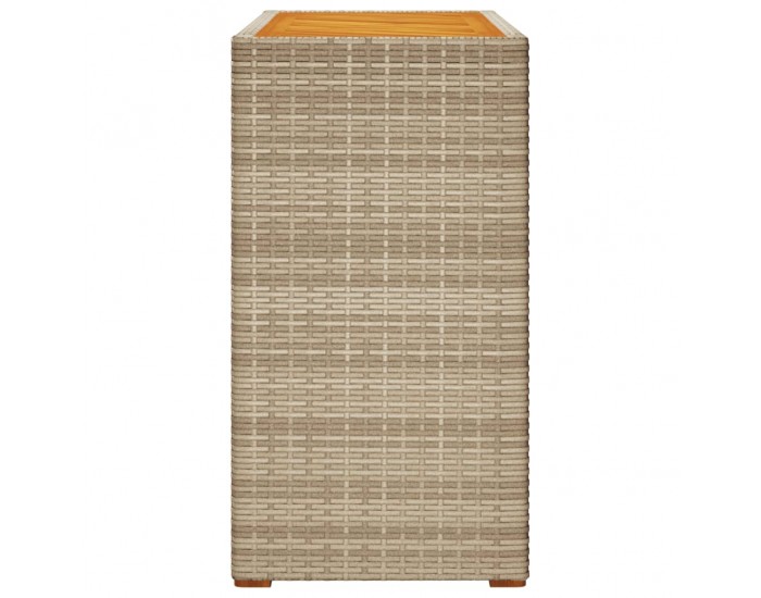 Sonata H Градинска маса с дървен плот бежова 100x40x75 см полиратан