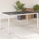 Sonata H Градинска маса със стъклен плот бяла 150x90x75 см полиратан