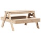 Sonata Masă de picnic pentru copii, 88x97x52 cm, lemn masiv de pin