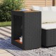 Sonata H Градинска маса с дървен плот черна 60x40x75 см полиратан