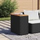 Sonata H Градинска маса с дървен плот черна 58x27,5x55 см полиратан