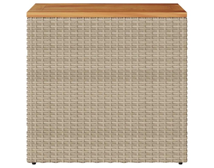 Sonata Masă laterală de grădină blat lemn bej 58x27,5x55 cm poliratan