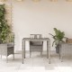 Sonata H Градинска маса със стъклен плот сива 90x90x75 см полиратан