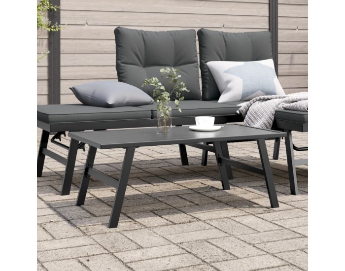 Sonata H Градинска кафе маса черна 90x45x35 см прахово боядисана стомана
